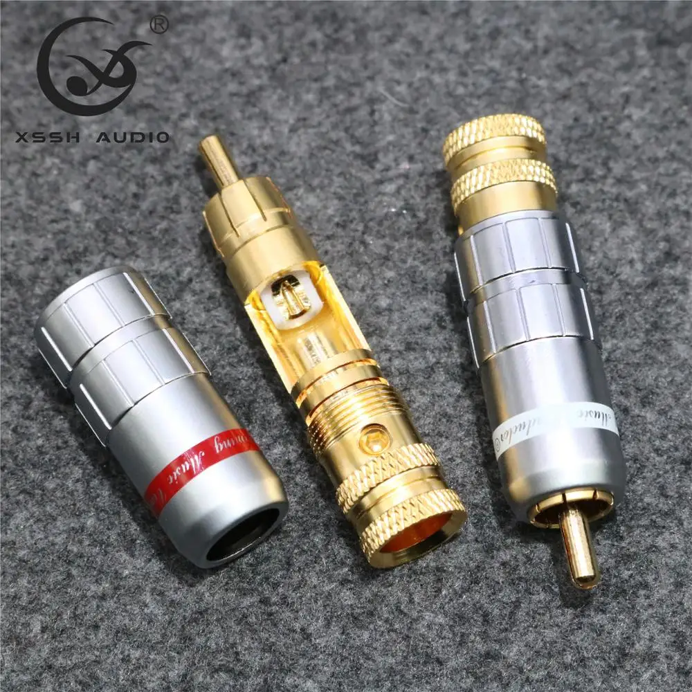 8pcs RCA XSSH Audio YIVO Hi-End HIFI DIY Gold Plated Male Audio RCA plug Plugs Connector Jack for 8mm max Audio Cable Cord
8pcs RCA XSSH Audio YIVO Hi-End HIFI DIY Gold Plated Male Audio RCA plug Plugs Connector Jack for 8mm max Audio Cable Cord