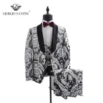 The latest fashion pants design gray and white men's wedding dress men's groom trailblazer tuxedo slimming men's suit 3-piece su 
The latest fashion pants design gray and white men's wedding dress men's groom trailblazer tuxedo slimming men's suit 3-piece su