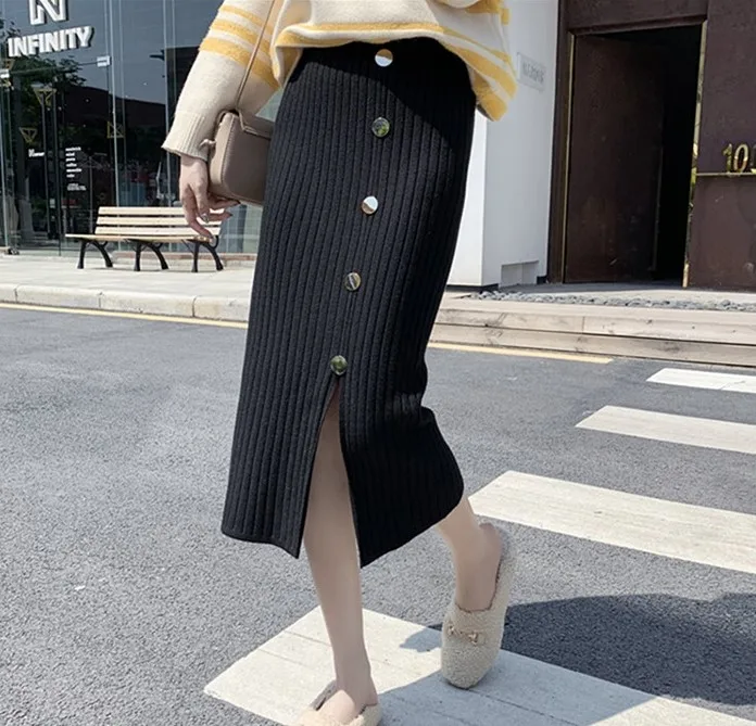Women Autumn Winter Button-Decor Elegant Office-Wear Skirt Fashion Female Slim Elastic High-Wais Plus-Size Casual Skirt
Women Autumn Winter Button-Decor Elegant Office-Wear Skirt Fashion Female Slim Elastic High-Wais Plus-Size Casual Skirt