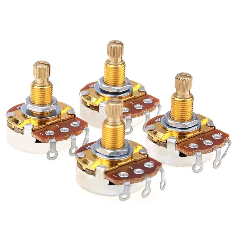 Shaft Full Metric Sized Control Pots A500K o Taper Potentiometers Pot for Electric Guitar Bass (Set of 4)
Shaft Full Metric Sized Control Pots A500K o Taper Potentiometers Pot for Electric Guitar Bass (Set of 4)