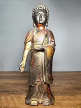 Home Decor 12" Tibet Buddhism Temple Old Bronze Cinnabars Shakyamuni Buddha Statue Standing buddha Enshrine the Buddha 
Home Decor 12" Tibet Buddhism Temple Old Bronze Cinnabars Shakyamuni Buddha Statue Standing buddha Enshrine the Buddha