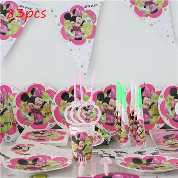 Minnie Mouse Theme 83 pcs Cartoon Happy Birthday Party Decorations Cup Plate Napkin Disposable Tableware Sets For 10 People Use
Minnie Mouse Theme 83 pcs Cartoon Happy Birthday Party Decorations Cup Plate Napkin Disposable Tableware Sets For 10 People Use