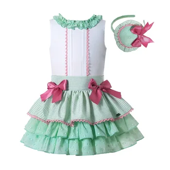 Pettigirl Wholesale Girl Outfits Green Baby Clothes Girl Cute Bow Headwear aby Girl Outfit Stripe B Layer Skirt
Pettigirl Wholesale Girl Outfits Green Baby Clothes Girl Cute Bow Headwear aby Girl Outfit Stripe B Layer Skirt