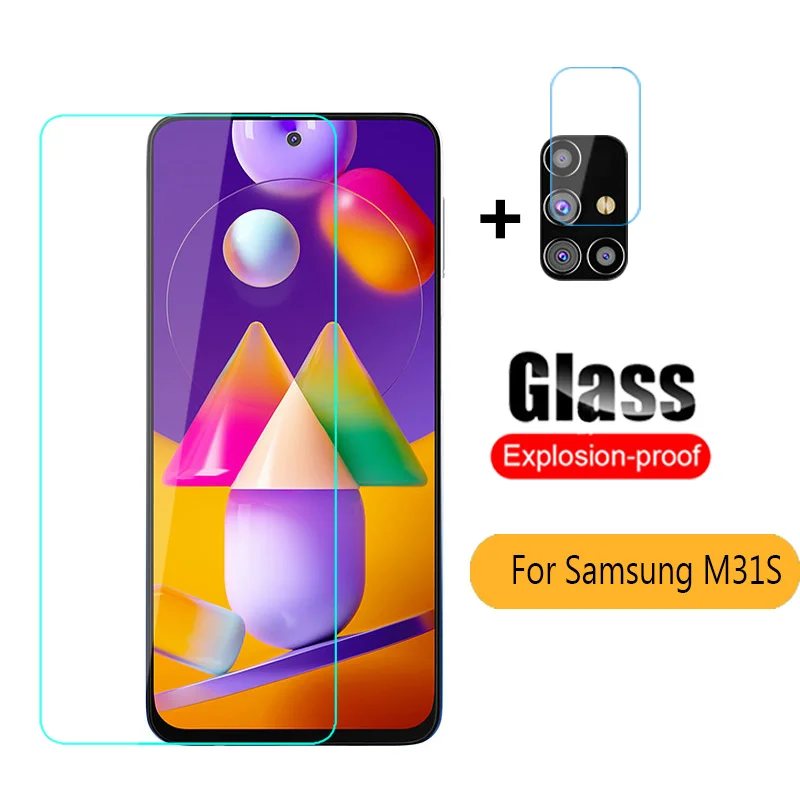 Фото 2in1 Tempered Glass for Samsung M31S Camera Lens Protective Sansung Sunsung M31 S Screen Protector Flim | Мобильные телефоны и