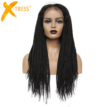 X-TRESS Braids Synthetic Wigs For Women Brown Colored Long Length Middle Part Crochet Braided Wig With Baby Hair Fashion Style
X-TRESS Braids Synthetic Wigs For Women Brown Colored Long Length Middle Part Crochet Braided Wig With Baby Hair Fashion Style
