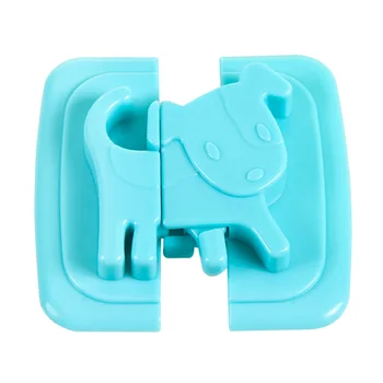 10 Pcs Dog Pattern Baby Safety Locks Multifunctional Anti-pinch Protective Lock for Cabinet Refrigerator Drawer (Blue)