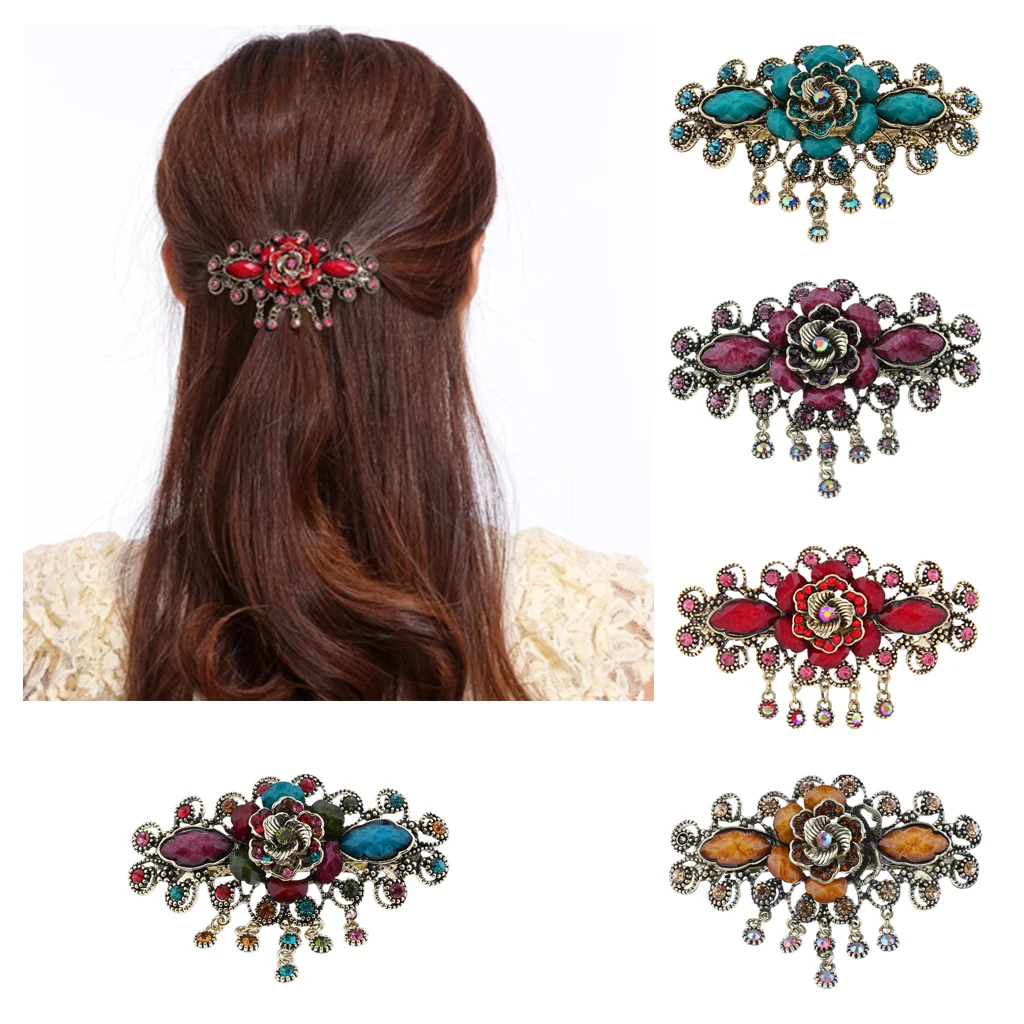 Flower Shaped Rhinestone Hair Clip, Crystal Hair Barrette Clip, Hair Accessory - for Bridal Women, , Ladies Flower Shaped Rhinestone Hair Clip, Crystal Hair Barrette Clip, Hair Accessory - for Bridal Women, , Ladies