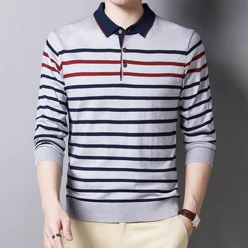 2020 Men's Autumn New Long-Sleeved Sweater Youth Casual Lapel Loose Striped Sweater
2020 Men's Autumn New Long-Sleeved Sweater Youth Casual Lapel Loose Striped Sweater