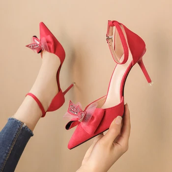 Anance Summer women's shoes sexy pointed shallow mouth high heels thin heel sandals bow banquet wedding women high heels shoes
Anance Summer women's shoes sexy pointed shallow mouth high heels thin heel sandals bow banquet wedding women high heels shoes