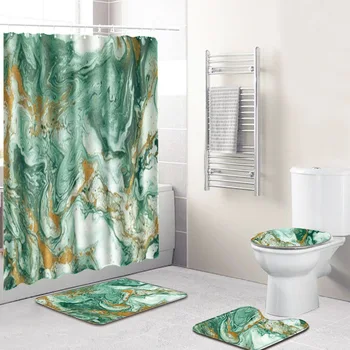 Marble scenery Print Shower Curtain 4 Piece Carpet Cover Toilet Cover Bath Mat Pad Set Bathroom Curtain with 12 Hooks
Marble scenery Print Shower Curtain 4 Piece Carpet Cover Toilet Cover Bath Mat Pad Set Bathroom Curtain with 12 Hooks