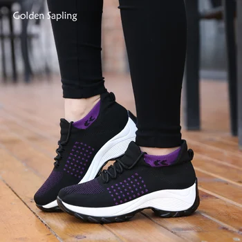 Golden Sapling Wedge Sneakers Women Height Increasing Platform Breathable Mesh Fabric Women's Running Shoes Fitness GYM Sports
Golden Sapling Wedge Sneakers Women Height Increasing Platform Breathable Mesh Fabric Women's Running Shoes Fitness GYM Sports