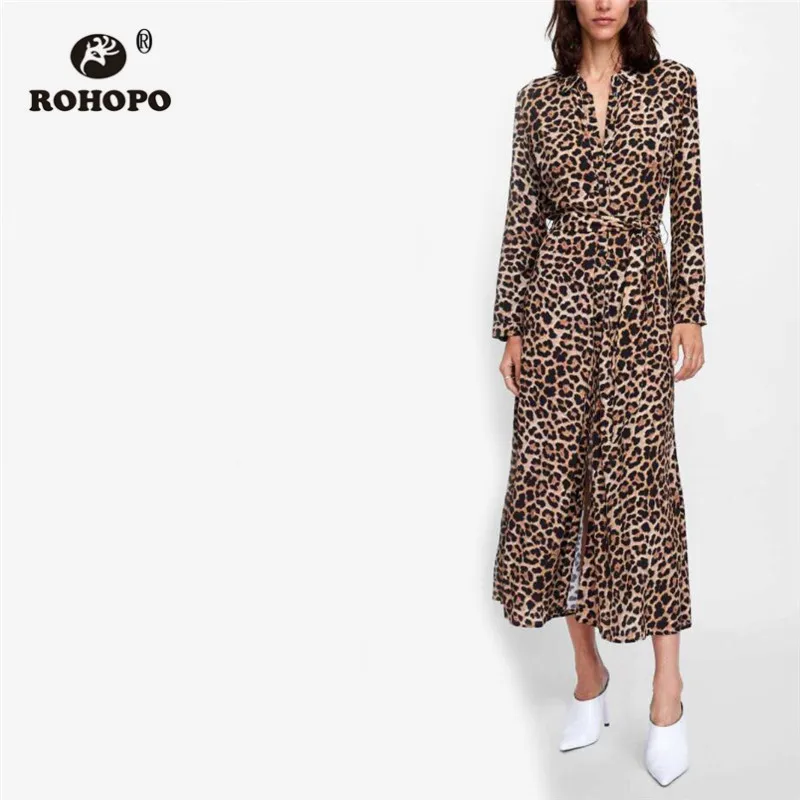 ROHOPO Long Sleeve Lapel collar Leopard Midi Dress Top Buttons Fly Waistband Animal Printed Autumn Female Vestido #9315
ROHOPO Long Sleeve Lapel collar Leopard Midi Dress Top Buttons Fly Waistband Animal Printed Autumn Female Vestido #9315