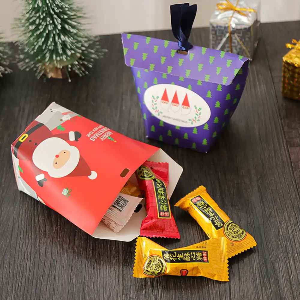 merry christmas candy box santa claus candy bag christmas box