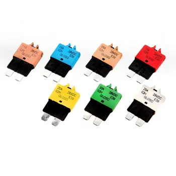 

28V DC 5-30A Universal Circuit Breakers Blade Fuse Resettable 5A 7.5A 10A 15A 20A 25A 30A Car Marine Rally ATC Circuit Breaker