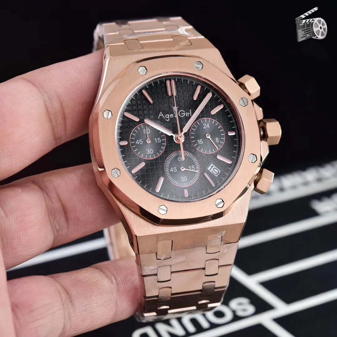 Luxury Brand New Chronograph Men Stopwatch Silver Rose Gold Black Stainless Steel 904L Sapphire Crystal Sport Watches 45mm AAA+
Luxury Brand New Chronograph Men Stopwatch Silver Rose Gold Black Stainless Steel 904L Sapphire Crystal Sport Watches 45mm AAA+