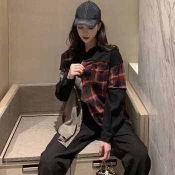 New Long Sleeve Loose Shirt Coat, Retro Chequered Port Style Colour Shirt, Opener Blouse And Women's Wear For Autumn 2009
New Long Sleeve Loose Shirt Coat, Retro Chequered Port Style Colour Shirt, Opener Blouse And Women's Wear For Autumn 2009