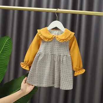 Baby Girls Sweet Lapel Dress 2020 Autumn New Doll Collar Long Sleeve Stitching Princess Dress Kids
Baby Girls Sweet Lapel Dress 2020 Autumn New Doll Collar Long Sleeve Stitching Princess Dress Kids