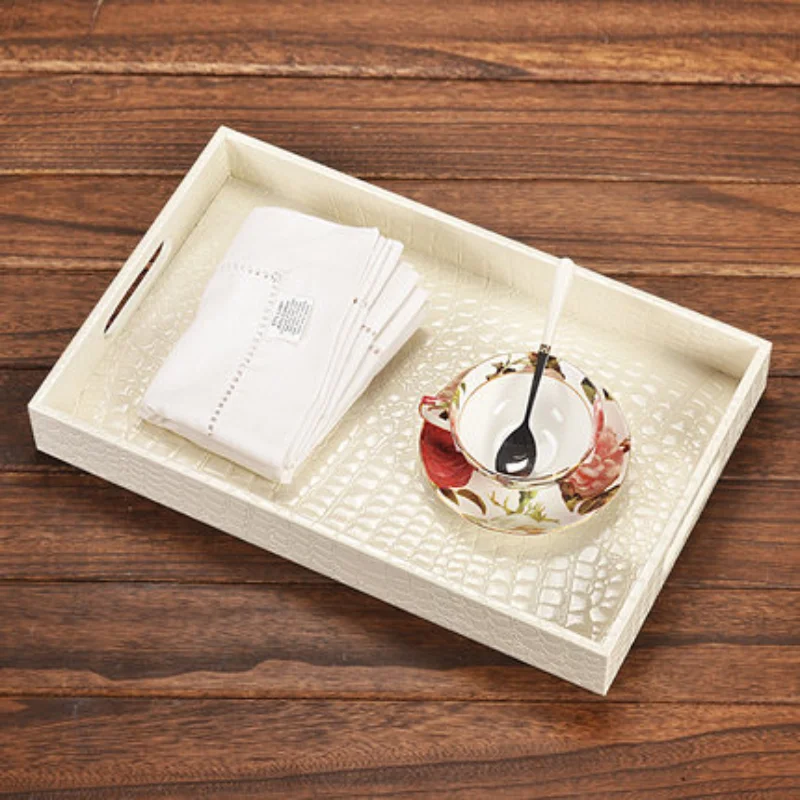 Rectangular PU Leather Food Tray White Wooden Home Decoration Plastic Tray Snack Candy Kitchen Ptp21
Rectangular PU Leather Food Tray White Wooden Home Decoration Plastic Tray Snack Candy Kitchen Ptp21