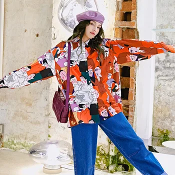 2020 Spring Autumn Women Abstract Printed Blouse Kawaii Loose Casual Tunic Tops Casual Lady Red Holiday Korean Fashion New Shirt
2020 Spring Autumn Women Abstract Printed Blouse Kawaii Loose Casual Tunic Tops Casual Lady Red Holiday Korean Fashion New Shirt