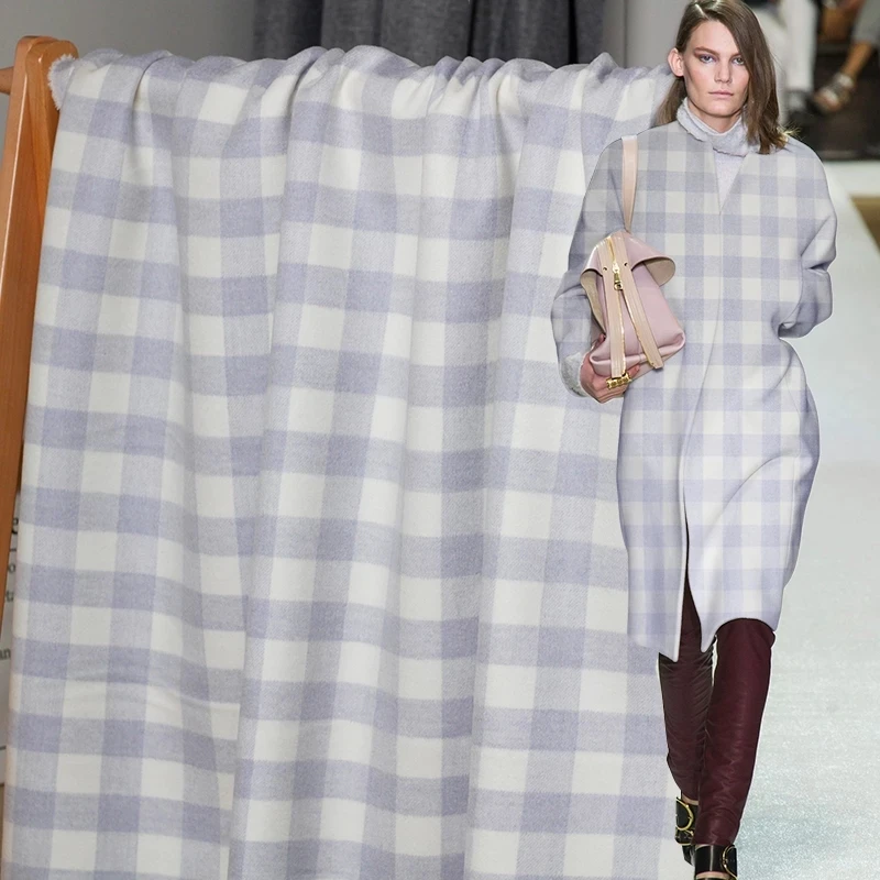 Sky blue Plaid Printed Double-side Wool Garment Materials Winter Cashmere Overcoat DIY clothes fabrics
Sky blue Plaid Printed Double-side Wool Garment Materials Winter Cashmere Overcoat DIY clothes fabrics