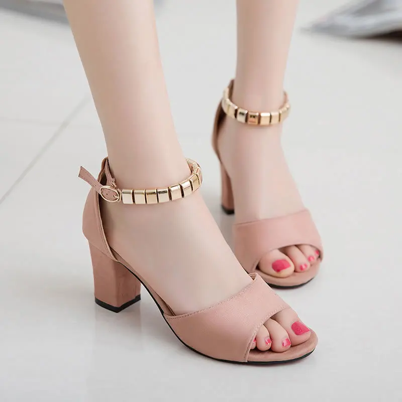 2019 Summer New Style Korean-style Casual Straight-line Buckle Rome Chunky-Heel Sandals WOMEN'S High-heeled Shoes Beaded Bracele
2019 Summer New Style Korean-style Casual Straight-line Buckle Rome Chunky-Heel Sandals WOMEN'S High-heeled Shoes Beaded Bracele