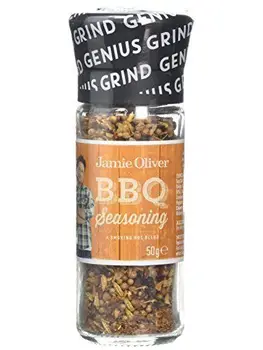 Jamie Oliver BBQ Seasoning Grind Mill 50 Grams Improved Grind Ceramic Grinding Mechanism Glass Bottle A Smoky Hot Blend
Jamie Oliver BBQ Seasoning Grind Mill 50 Grams Improved Grind Ceramic Grinding Mechanism Glass Bottle A Smoky Hot Blend