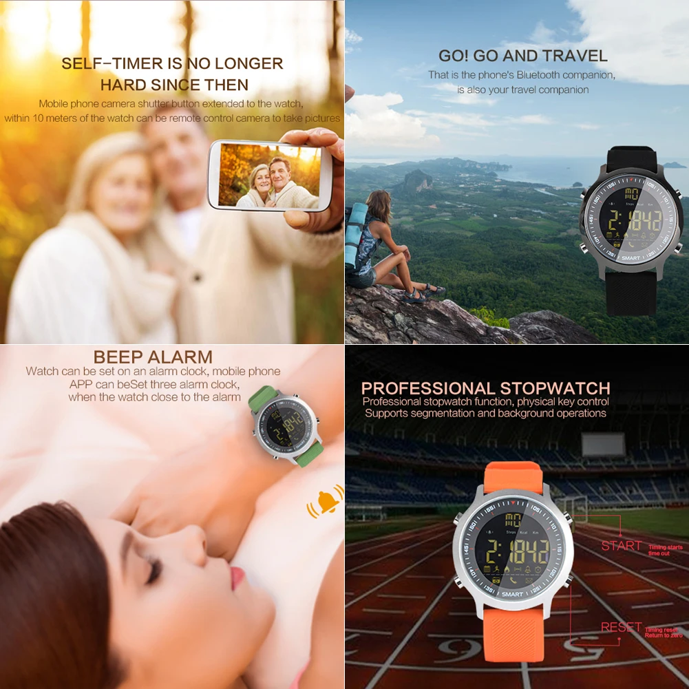 IP67 Waterproof EX18 Smart Watch Support Call and SMS alert Pedometer Sports Activities Tracker Wristwatch Smartwatch
IP67 Waterproof EX18 Smart Watch Support Call and SMS alert Pedometer Sports Activities Tracker Wristwatch Smartwatch
