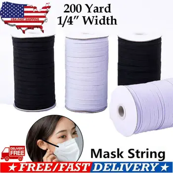 1/4in 6mm Elastic Cord Heavy Stretch String Braided Elastic Band 200 Yard Sewing Elastic Spool Rope for Sewing Craft Mask Making
1/4in 6mm Elastic Cord Heavy Stretch String Braided Elastic Band 200 Yard Sewing Elastic Spool Rope for Sewing Craft Mask Making