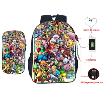 Super Mario Smash Bros Backpack Bag Girls Boys 2pcs Back To School Bags Bagpack USB Charging Travel Shoulder Bookbag Pen Case
Super Mario Smash Bros Backpack Bag Girls Boys 2pcs Back To School Bags Bagpack USB Charging Travel Shoulder Bookbag Pen Case