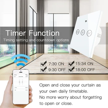 RF WiFi Smart Touch Curtain Blinds Roller Shutter Switch Tuya Smart Life App Remote Control Work with Alexa Echo Google Home
RF WiFi Smart Touch Curtain Blinds Roller Shutter Switch Tuya Smart Life App Remote Control Work with Alexa Echo Google Home