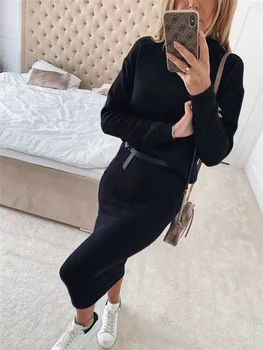 Winter Women Two Piece Outfits Sexy High Collar Long Sleeve Solid Slim Top+Elastic High Waist Hip Skirts Lady Festival Clothing
Winter Women Two Piece Outfits Sexy High Collar Long Sleeve Solid Slim Top+Elastic High Waist Hip Skirts Lady Festival Clothing