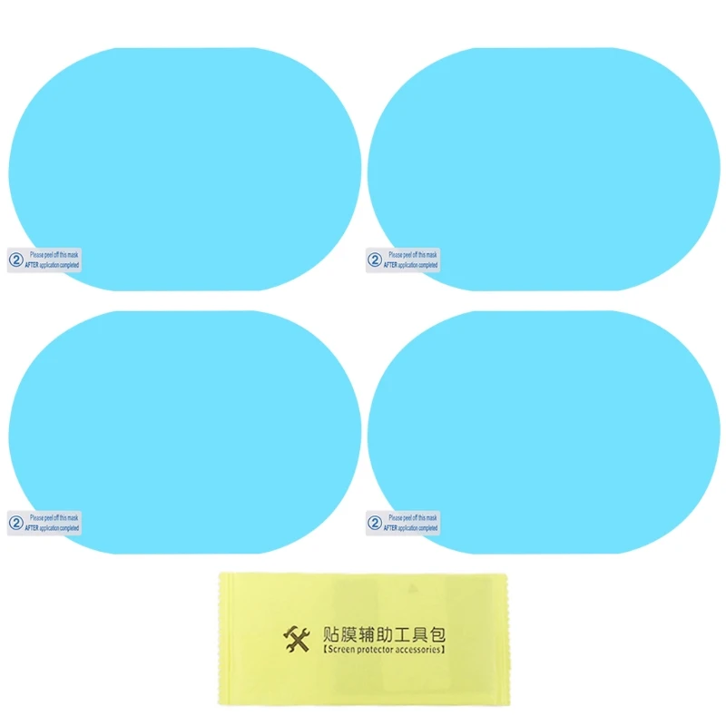 

4 Pcs Car Rear View Mirror Rainproof Film Anti-Fog Clear Protective Sticker Anti-Scratch Waterproof Mirror Window Film