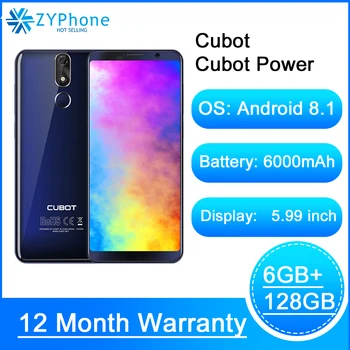 

Cubot Power Helio P23 Octa Core 6GB RAM 128GB ROM 6000mAh Android 8.1 Dual 4G LTE 5.99" FHD Smartphone 16.0MP 6P lens Telephone
