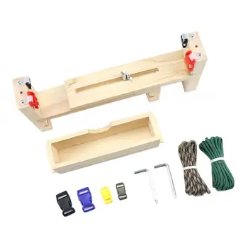 Adjustable Length Paracord Jig Bracelet Maker Wooden Frame - Wooden Paracord Braiding Weaving DIY Craft Tool Kit