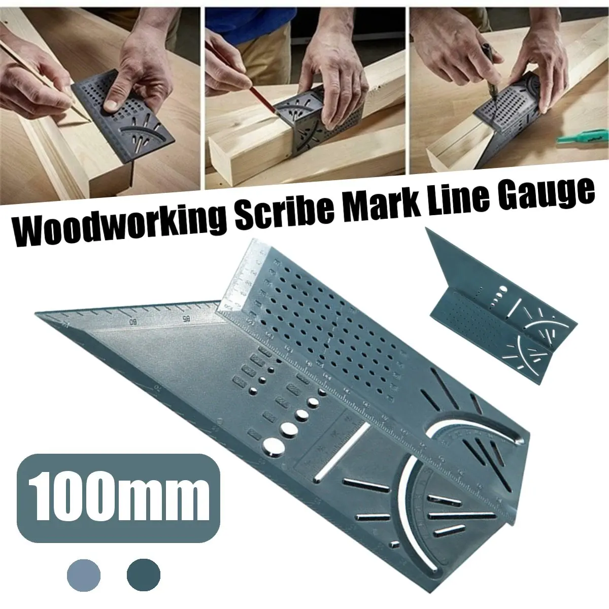 100mm Woodworking Scribe Mark Line Gauge T-Type Ruler Square Layout Miter 90 Degree Gauge Measuring Gauging Carpenter New
100mm Woodworking Scribe Mark Line Gauge T-Type Ruler Square Layout Miter 90 Degree Gauge Measuring Gauging Carpenter New