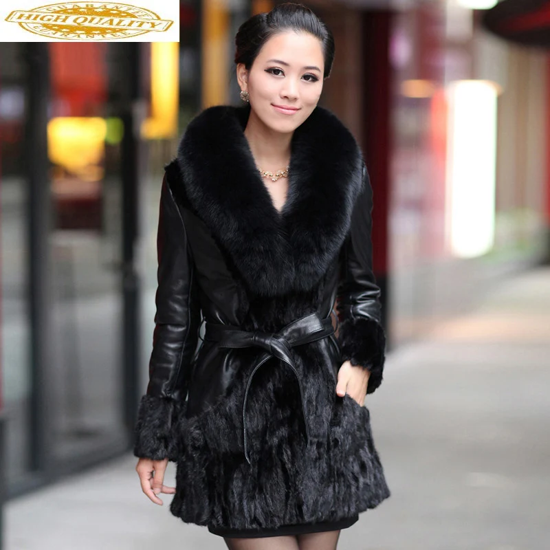 Real Mink Fur Coat Female Genuine Leather Jacket Winter Jacket Women Fox Fur Collar 100% Real Sheepskin Long Coat MY3772
Real Mink Fur Coat Female Genuine Leather Jacket Winter Jacket Women Fox Fur Collar 100% Real Sheepskin Long Coat MY3772
