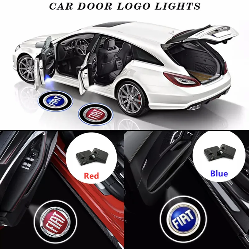 Led Car Door Welcome Light Logo Projector Laser light For Fiat Panda Bravo 500 595 500X Argo 500L Aegea Mobi Toro Tipo Punto | Автомобили