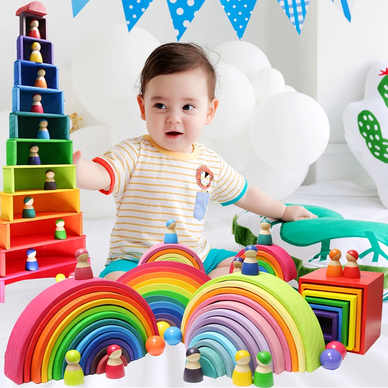 Montessori Wooden Rainbow Puzzle Colored Arch Bridge Assemble / educational / Toy Building Blocks Set Shapes Sorting Preschool
Montessori Wooden Rainbow Puzzle Colored Arch Bridge Assemble / educational / Toy Building Blocks Set Shapes Sorting Preschool