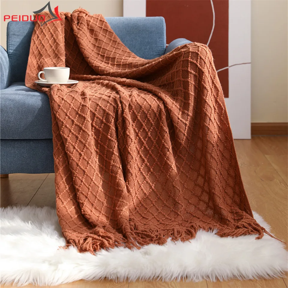 PEIDUO-Monochrome Knitted Throw Blanket for Couch, Sofa, Bed Cover, Soft, Textured, Decorative
PEIDUO-Monochrome Knitted Throw Blanket for Couch, Sofa, Bed Cover, Soft, Textured, Decorative