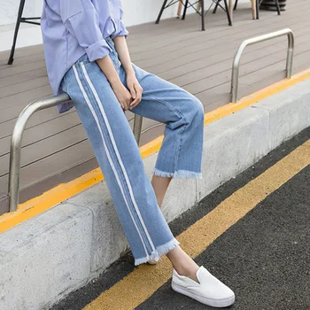Women Jeans Spring Autumn 2019 New Female Loose Wide Leg Pants Ankle Length Ripped Jeans for Women
Women Jeans Spring Autumn 2019 New Female Loose Wide Leg Pants Ankle Length Ripped Jeans for Women