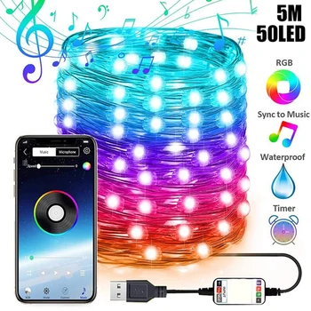 Smart Bluetooth Personalized String Lights String Lights LED Strip Light Lamp Holiday Decor Remote Control Lights LED
Smart Bluetooth Personalized String Lights String Lights LED Strip Light Lamp Holiday Decor Remote Control Lights LED