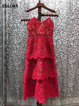 High Quality Lace Dress 2020 Spring Summer Party Club Women Spaghetti Strap Crochet Lace Embroidery Midi Wine Red Dress Sexy
High Quality Lace Dress 2020 Spring Summer Party Club Women Spaghetti Strap Crochet Lace Embroidery Midi Wine Red Dress Sexy