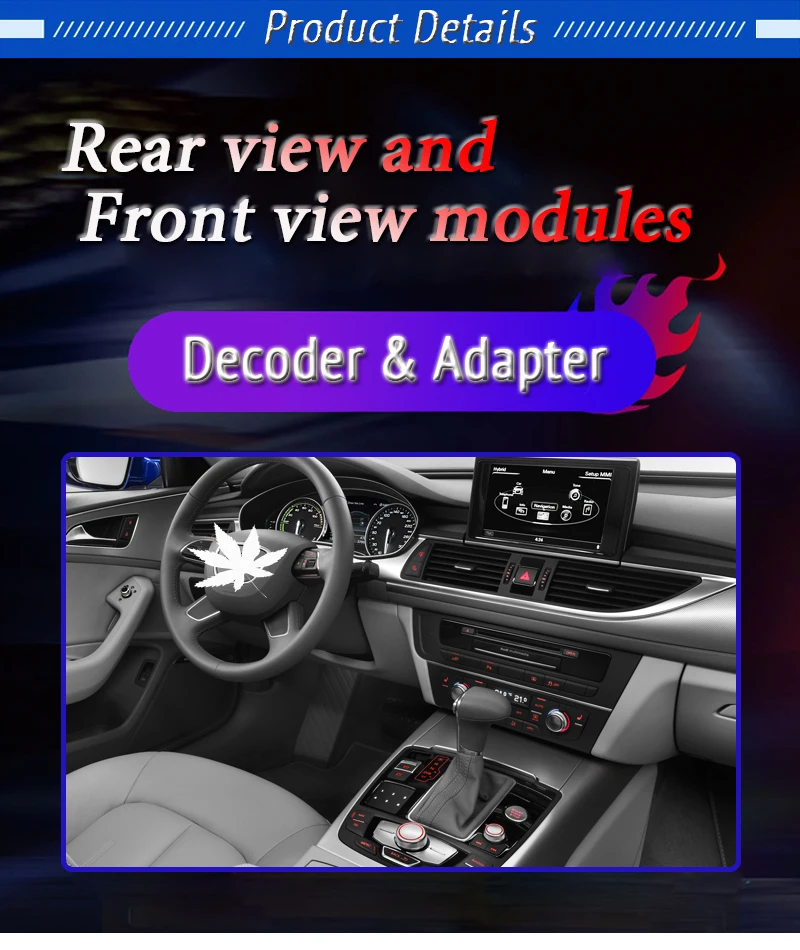 For Audi A6 C7 2011~2018 MMI Interface Original Car Screen Upgrade Front Rear View Backup Camera Adpter Reverse Camera Decoder dsh