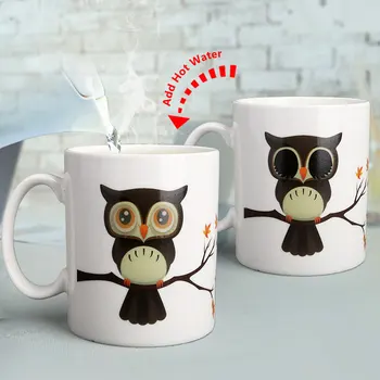 Ceramic 11oz Owl Magic Color Changing Milk Coffee Tea Mug Cup New Design Hot Cold Heat Sensitive Revealing Mug Best Gift Mugs
Ceramic 11oz Owl Magic Color Changing Milk Coffee Tea Mug Cup New Design Hot Cold Heat Sensitive Revealing Mug Best Gift Mugs