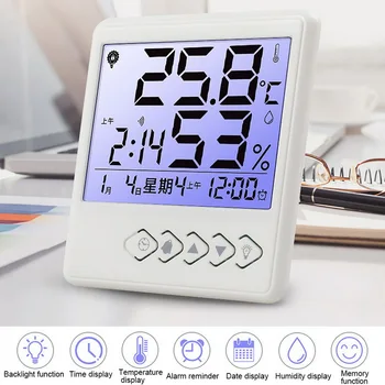 Digital Thermometer Hygrometer Electronic LCD Temperature Humidity Meter Weather Station Home Indoor Outdoor Clock For Home
Digital Thermometer Hygrometer Electronic LCD Temperature Humidity Meter Weather Station Home Indoor Outdoor Clock For Home