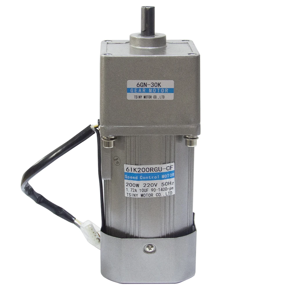 AC200-6GU AC Gear Motor 110V/220V 200W 7.5/15/23/34/54/75/108/150/180/270/450Rpm High Torque AC Gear Motor With 6GU Gearbox
AC200-6GU AC Gear Motor 110V/220V 200W 7.5/15/23/34/54/75/108/150/180/270/450Rpm High Torque AC Gear Motor With 6GU Gearbox