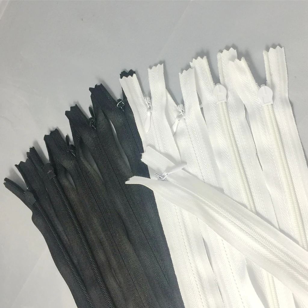 10pcs White Black Invisible Nylon Closed End Zip Zippers for Sewing Tailor Dressmaking 40cm 10pcs White Black Invisible Nylon Closed End Zip Zippers for Sewing Tailor Dressmaking 40cm