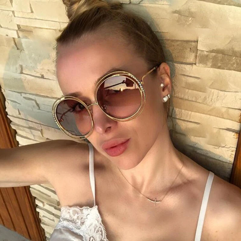Retro Round Sunglasses Ladies concentric circles spiral around Frame Sun Glasses For Women UV400 Luxury Brand Designer Shades
Retro Round Sunglasses Ladies concentric circles spiral around Frame Sun Glasses For Women UV400 Luxury Brand Designer Shades