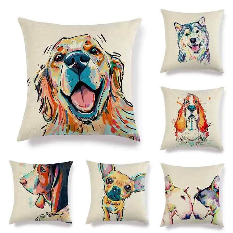 45cm*45cm Cushion cover drawing dog linen/cotton cover cushion sofa and Home decorative pillow cover
45cm*45cm Cushion cover drawing dog linen/cotton cover cushion sofa and Home decorative pillow cover
