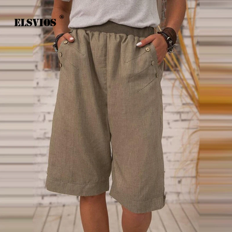 Summer Fashion Women's New Cotton Linen Shorts Five-point Pants Casual Solid Color Buttons Straight Shorts Slim Soft Home Shorts
Summer Fashion Women's New Cotton Linen Shorts Five-point Pants Casual Solid Color Buttons Straight Shorts Slim Soft Home Shorts